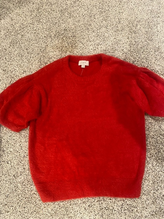 LOFT Sweaters - LOFT Men’s Bright Red Fuzzy Crewneck Sweater